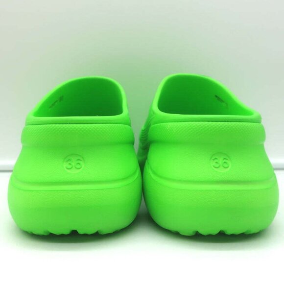 Balenciaga x Crocs Pool Slide Sandals Neon Green Rubber Size 36 NEW - Picture 7 of 11